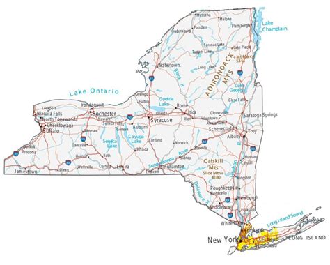 MAP New York State Cities Map